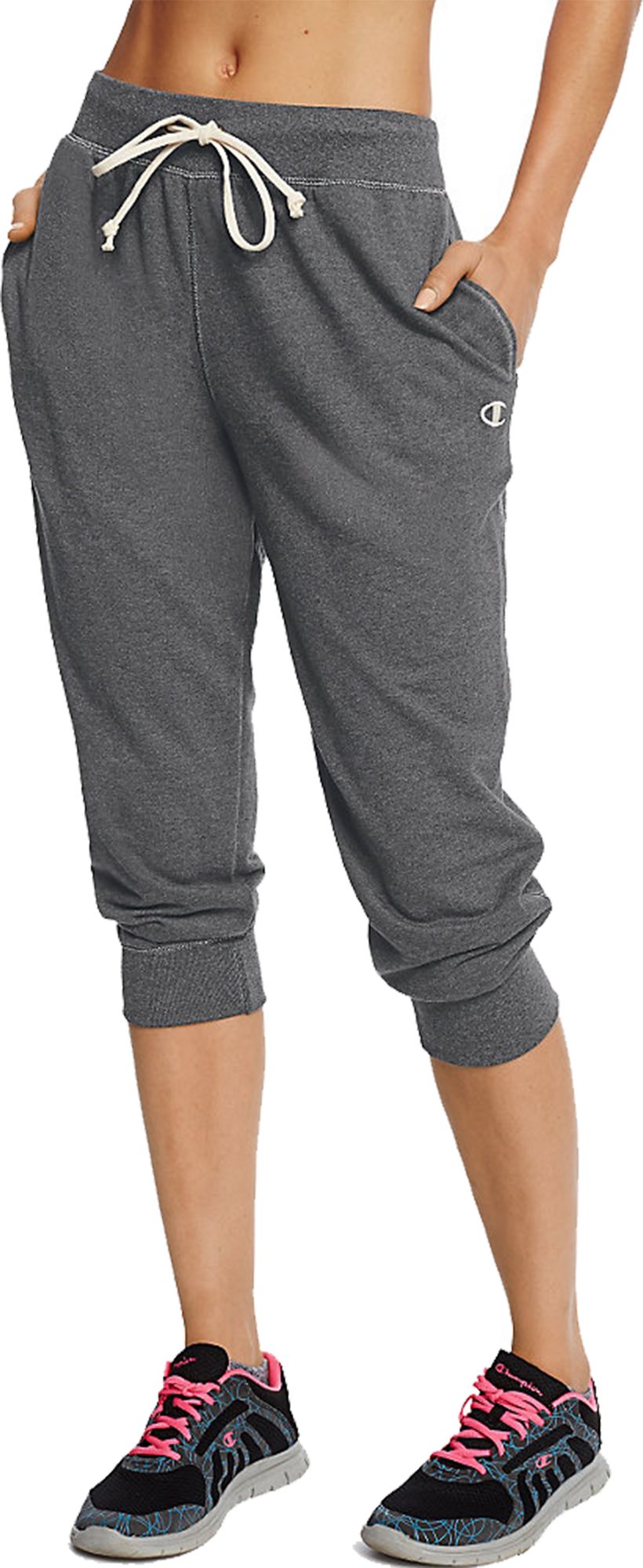 champion women's french terry jogger capris